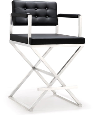 Director Black Steel Counter Stool