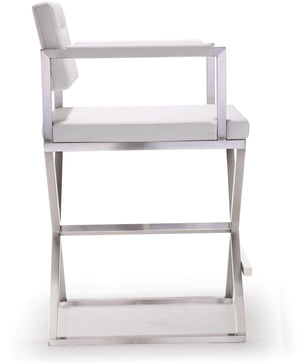 Director White Steel Counter Stool