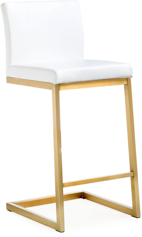 Parma White Gold Steel Counter Stool