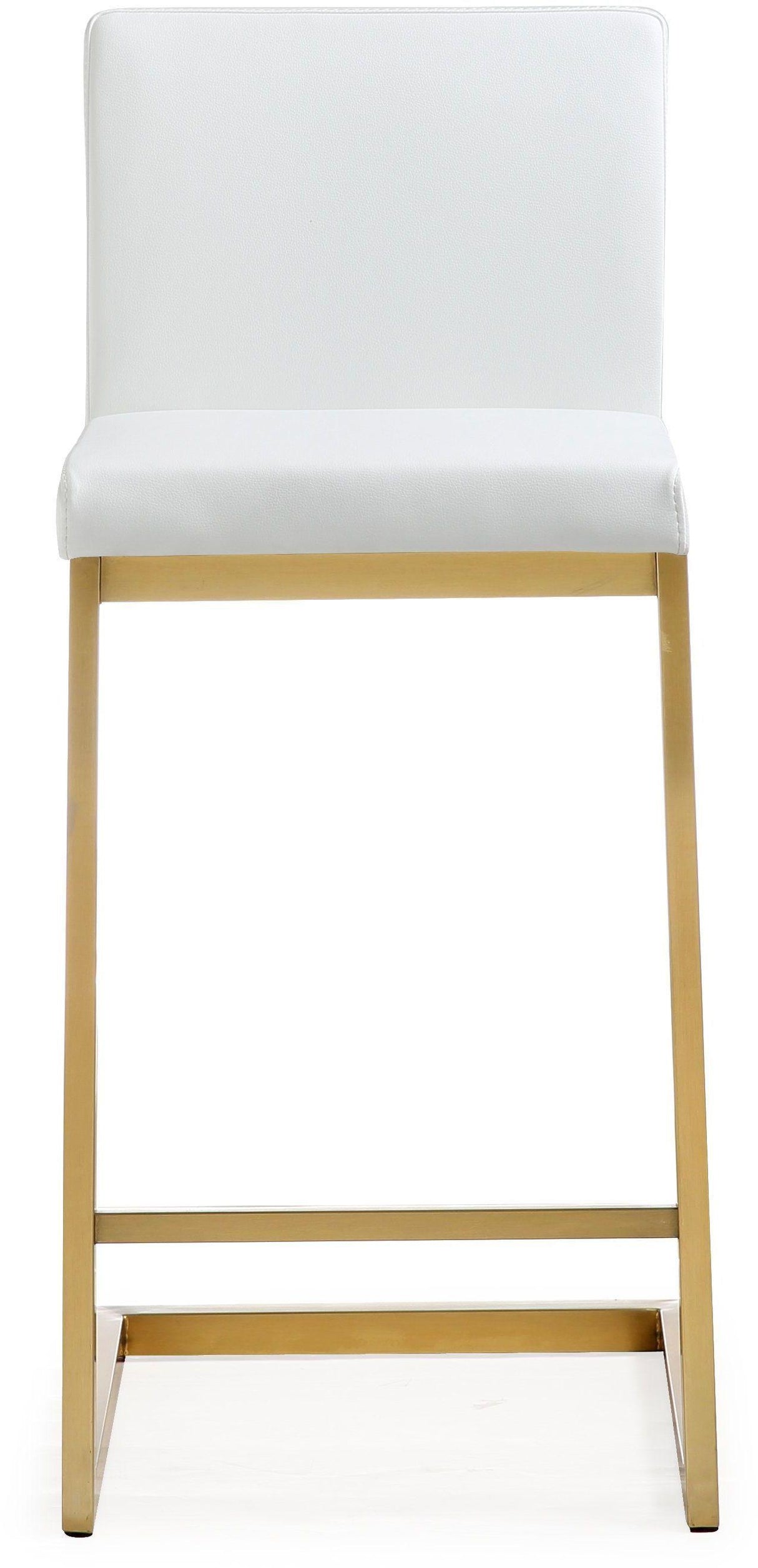 Parma White Gold Steel Counter Stool