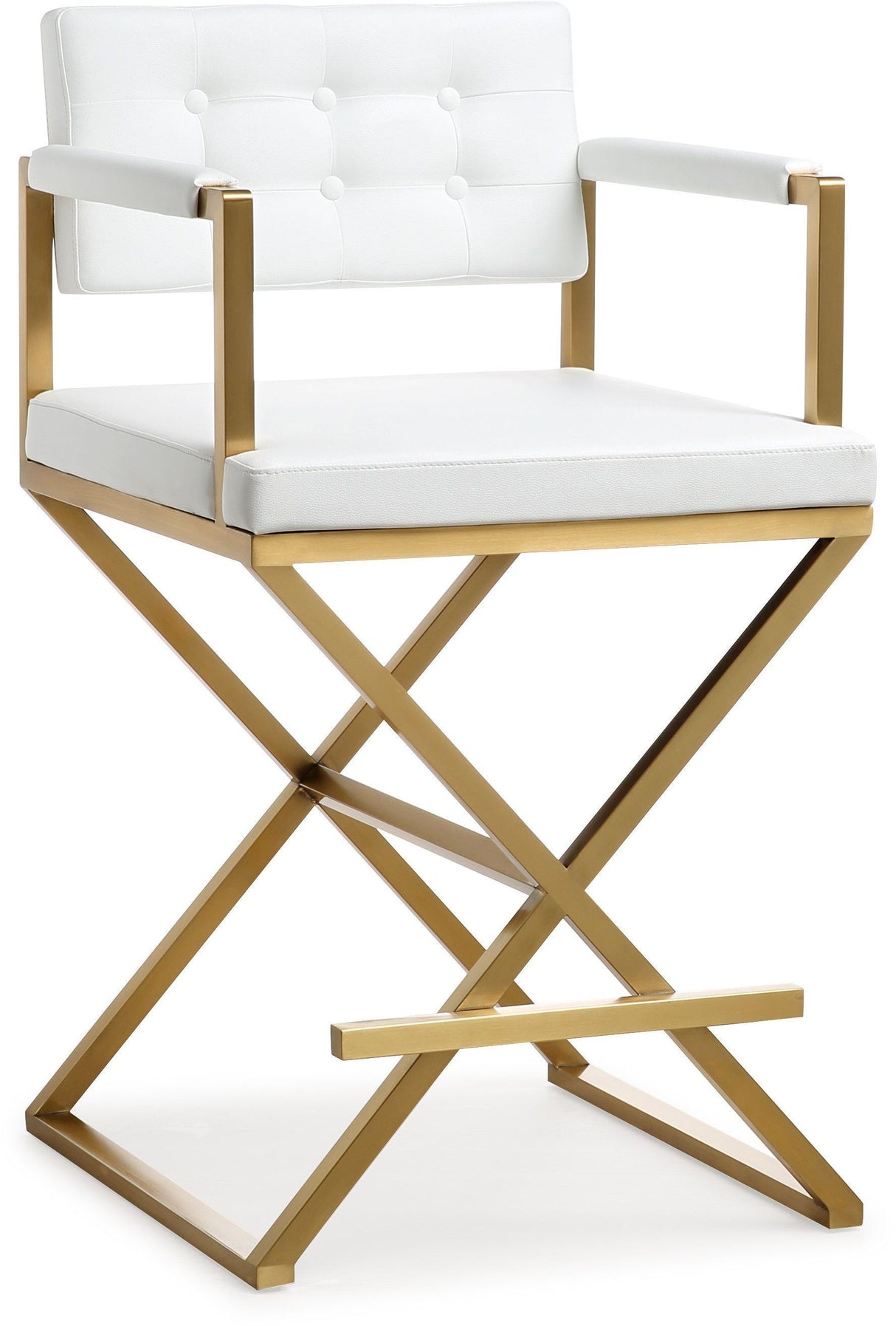 Director White Gold Steel Counter Stool