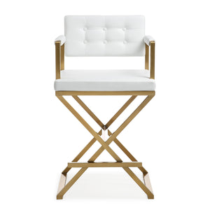 Director White Gold Steel Counter Stool