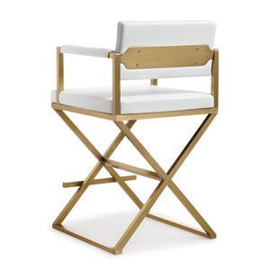 Director White Gold Steel Counter Stool