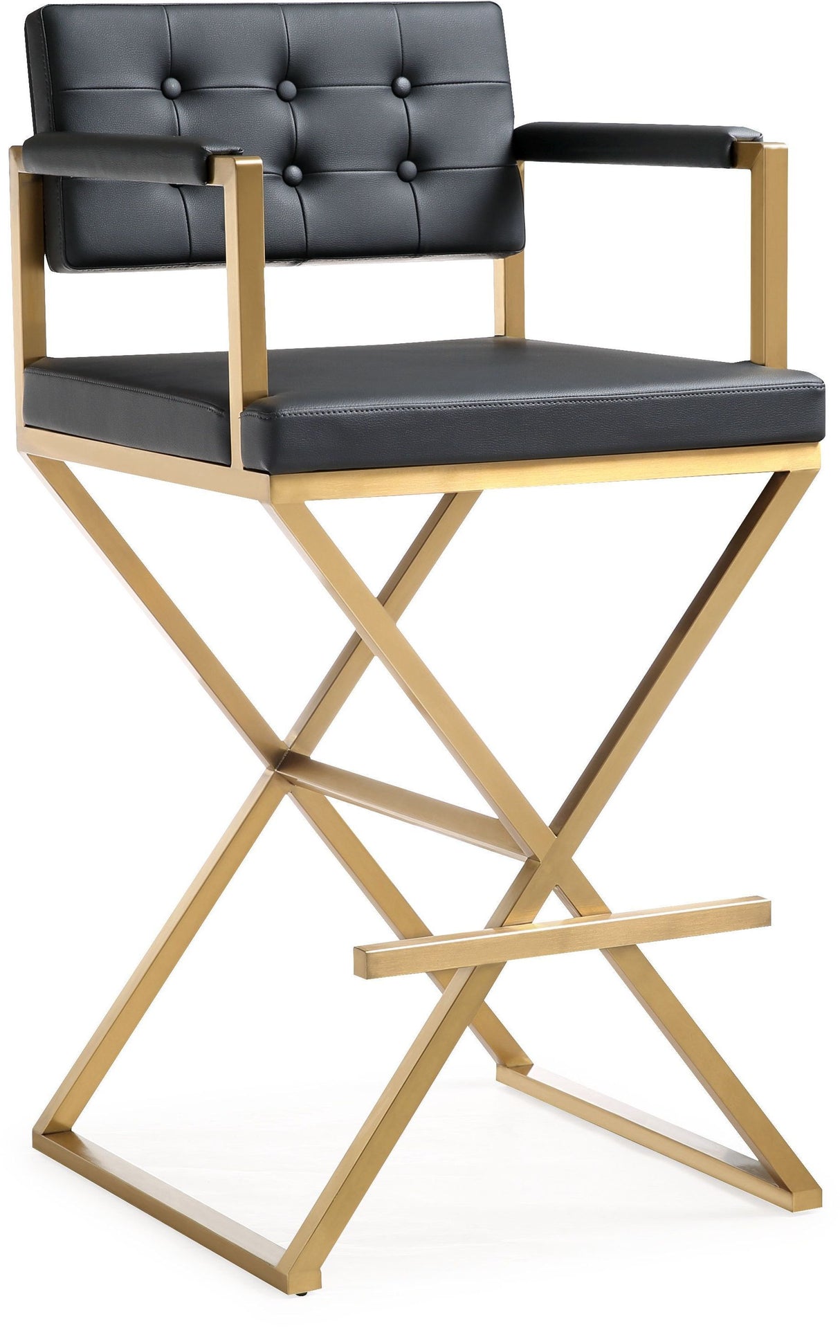 Director Black Gold Steel Barstool