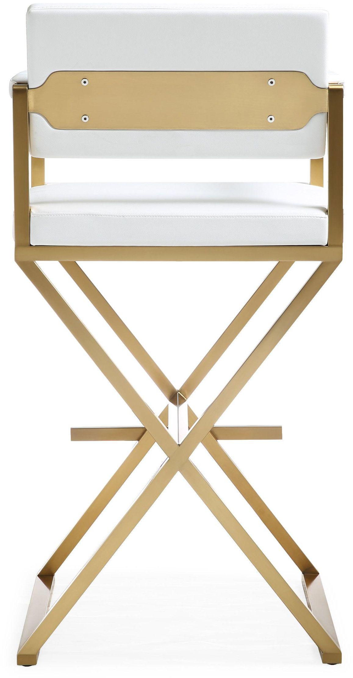 Director White Gold Steel Barstool