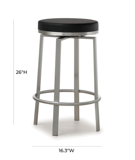 Pratt Black Steel Counter Stool - Set of 2