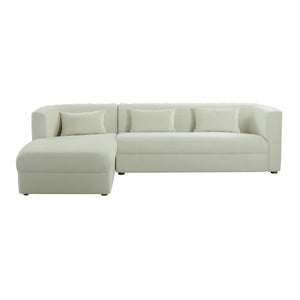 Callie Cream Velvet Sectional - LAF