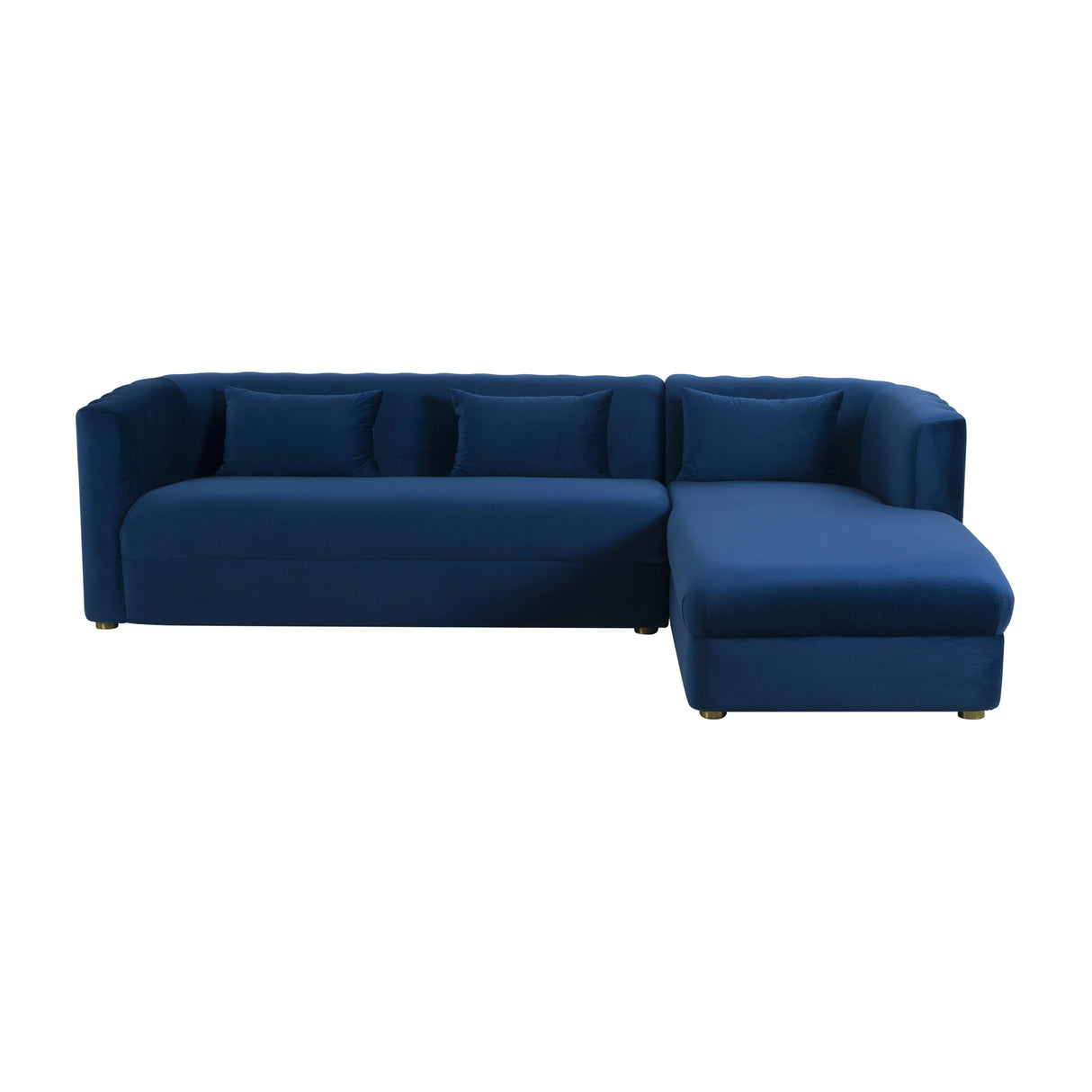 Callie Navy Velvet Sectional - RAF