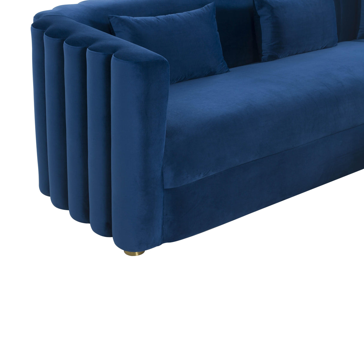 Callie Navy Velvet Sectional - RAF