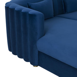 Callie Navy Velvet Sectional - LAF