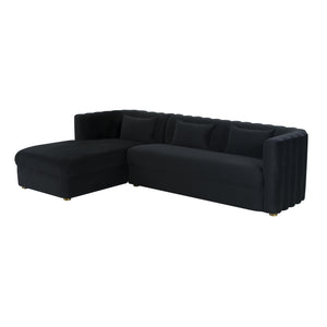 Callie Black Velvet Sectional - LAF