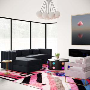 Callie Black Velvet Sectional - LAF