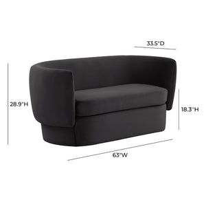 Isabella Black Velvet Loveseat