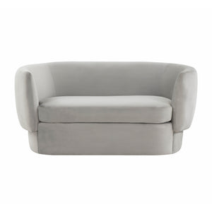 Isabella Light Grey Velvet Loveseat