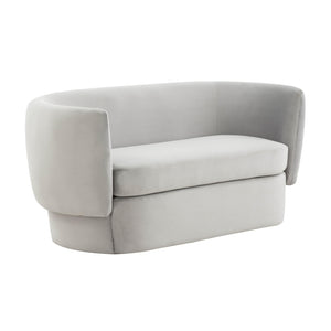 Isabella Light Grey Velvet Loveseat