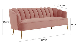 Daisy Petite Blush Velvet Sofa