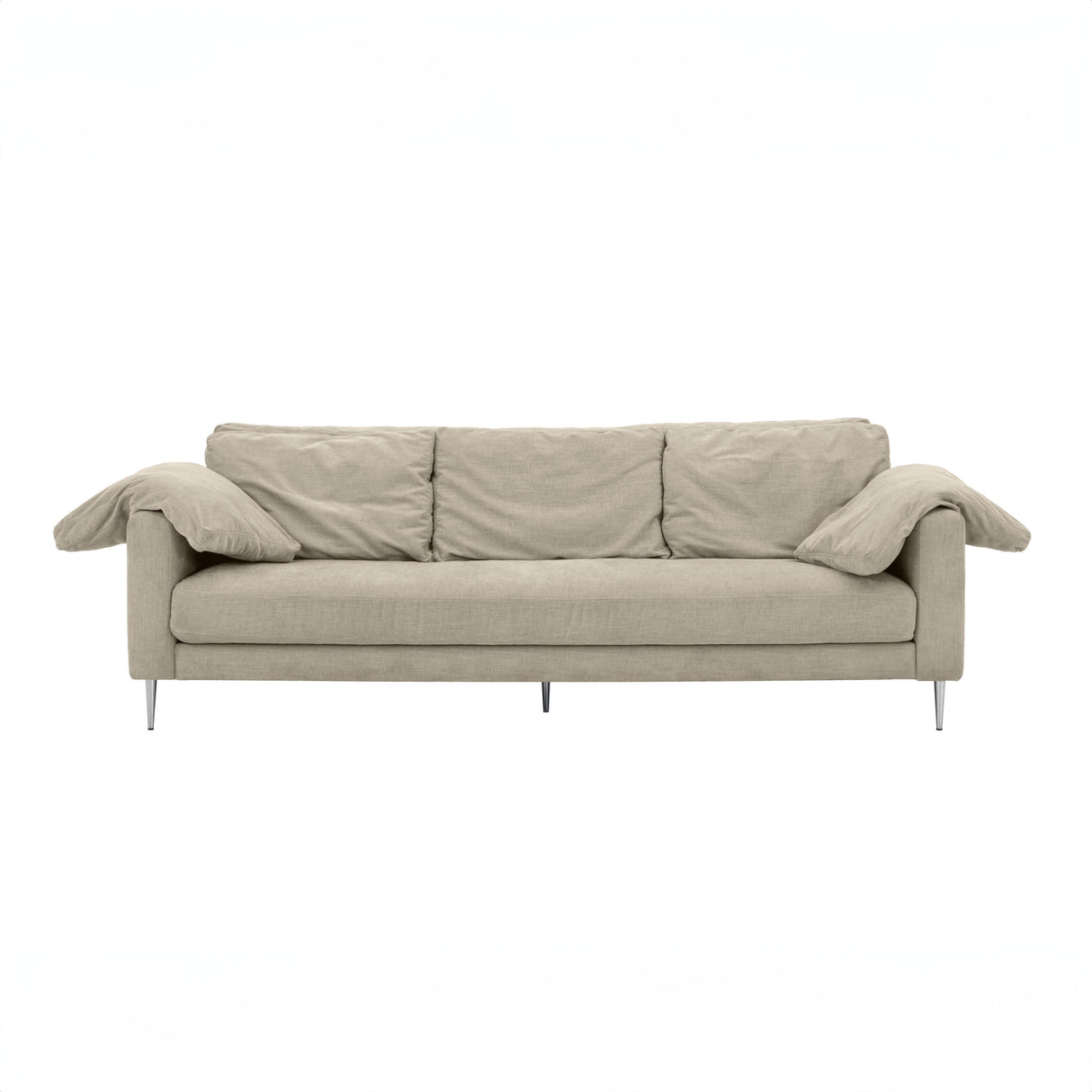 Vari Beige Textured Velvet Lounge Sofa