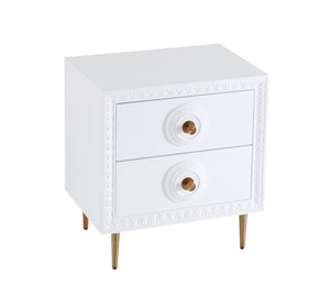 Bovey White Lacquer Side Table