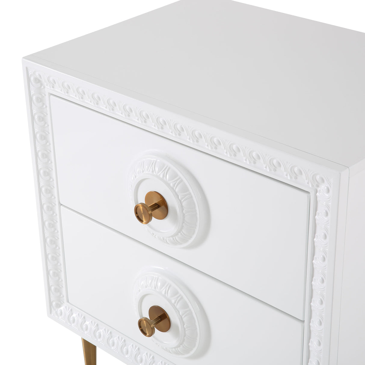 Bovey White Lacquer Side Table