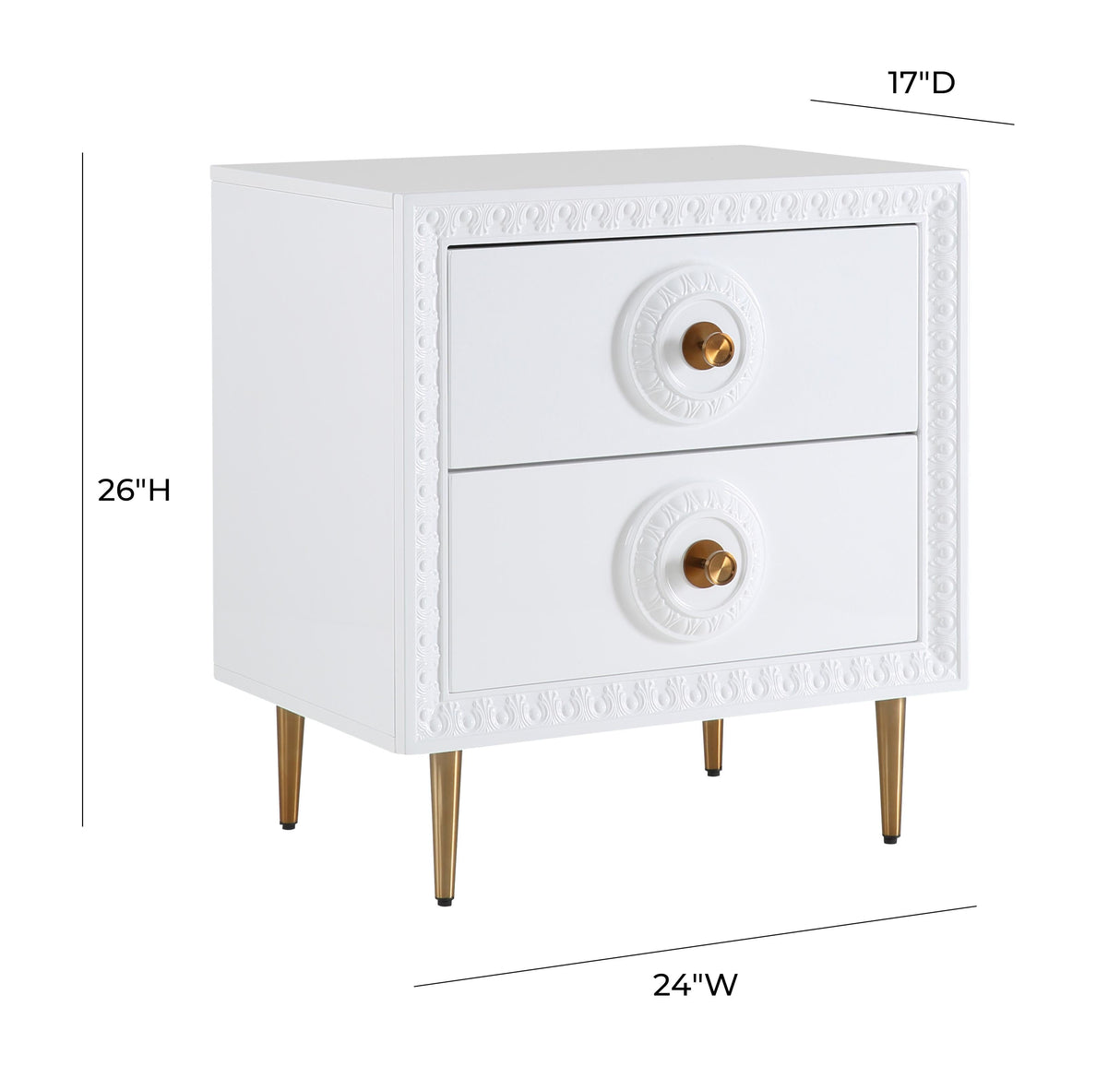 Bovey White Lacquer Side Table