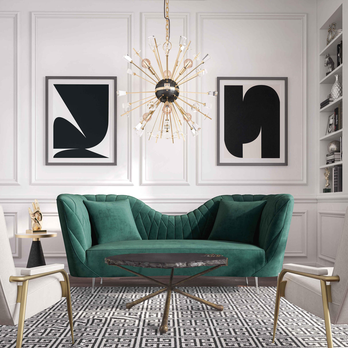 Eva Forest Green Velvet Sofa