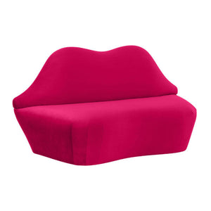 Lips Pink Velvet Settee