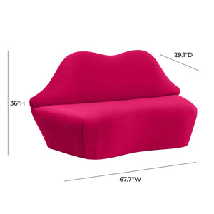 Lips Pink Velvet Settee