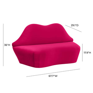 Lips Pink Velvet Settee