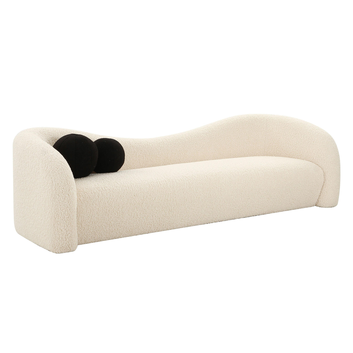 "Leonie Beige Faux Shearling Sofa "