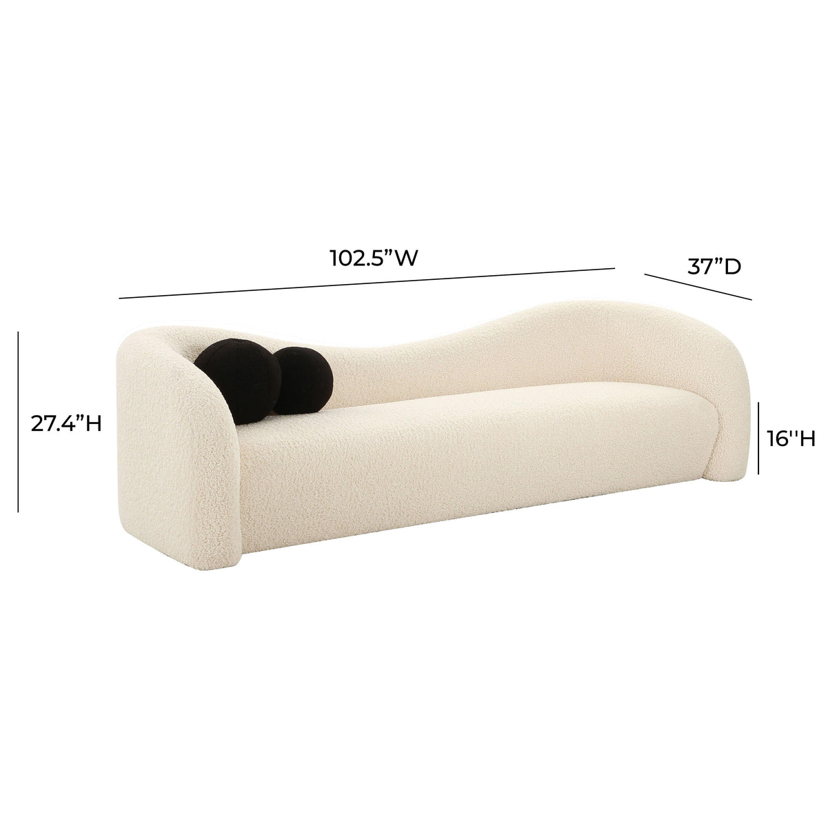 "Leonie Beige Faux Shearling Sofa "