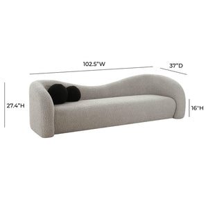 "Leonie Grey Faux Shearling Sofa "