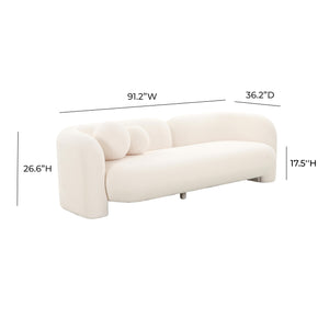 Amelie Cream Faux Fur Sofa