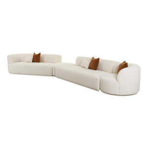 Fickle Cream Boucle 4-Piece Modular LAF Sectional