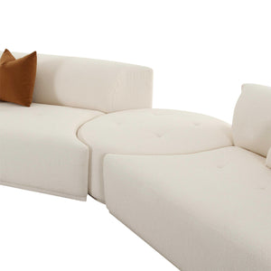 Fickle Cream Boucle 4-Piece Modular LAF Sectional