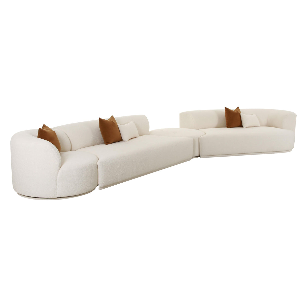 Fickle Cream Boucle 4-Piece Modular RAF Sectional