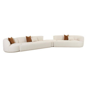 Fickle Cream Boucle 4-Piece Modular RAF Sectional