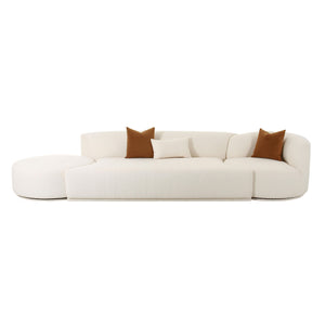 Fickle Cream Boucle 3-Piece Chaise Modular Sofa