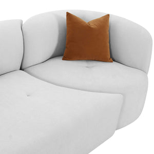 Fickle Grey Velvet 3-Piece Modular Sofa