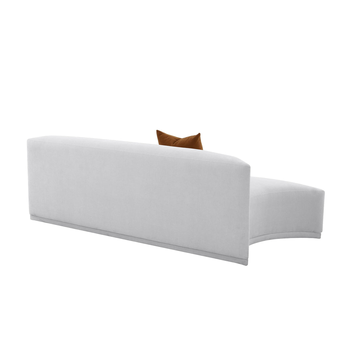 Fickle Grey Velvet Modular Armless Loveseat