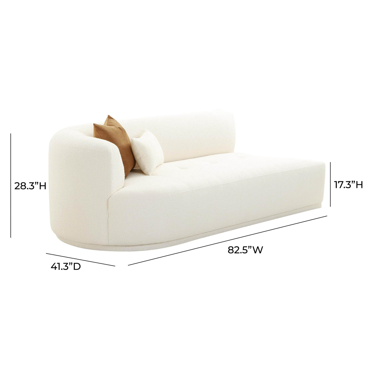 Fickle Cream Boucle Modular LAF Loveseat