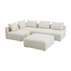 Hangover Cream Boucle 4-Piece Modular Chaise Sectional