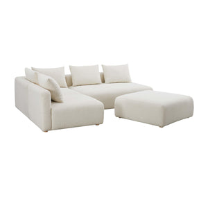 Hangover Cream Boucle 4-Piece Modular Chaise Sectional