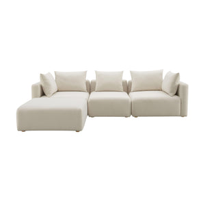 Hangover Cream Performance Linen 4-Piece Modular Sectional