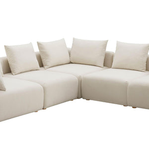 Hangover Cream Performance Linen 7-Piece Modular L-Sectional