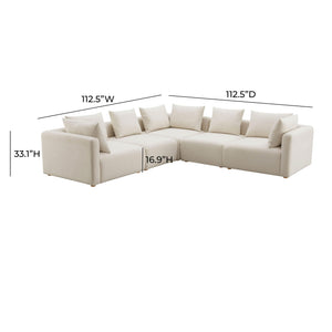 Hangover Cream Performance Linen 7-Piece Modular L-Sectional