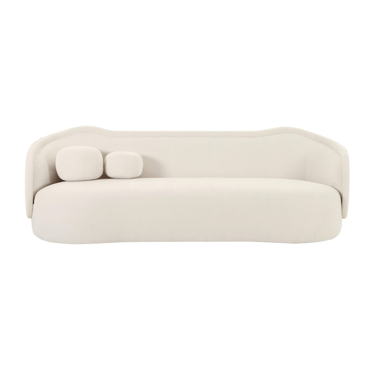 "Circe Cream Textured Velvet Sofa "