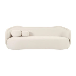 "Circe Cream Textured Velvet Sofa "