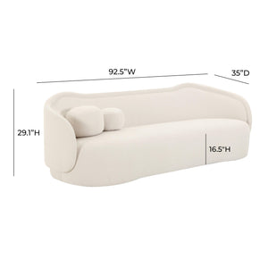 "Circe Cream Textured Velvet Sofa "