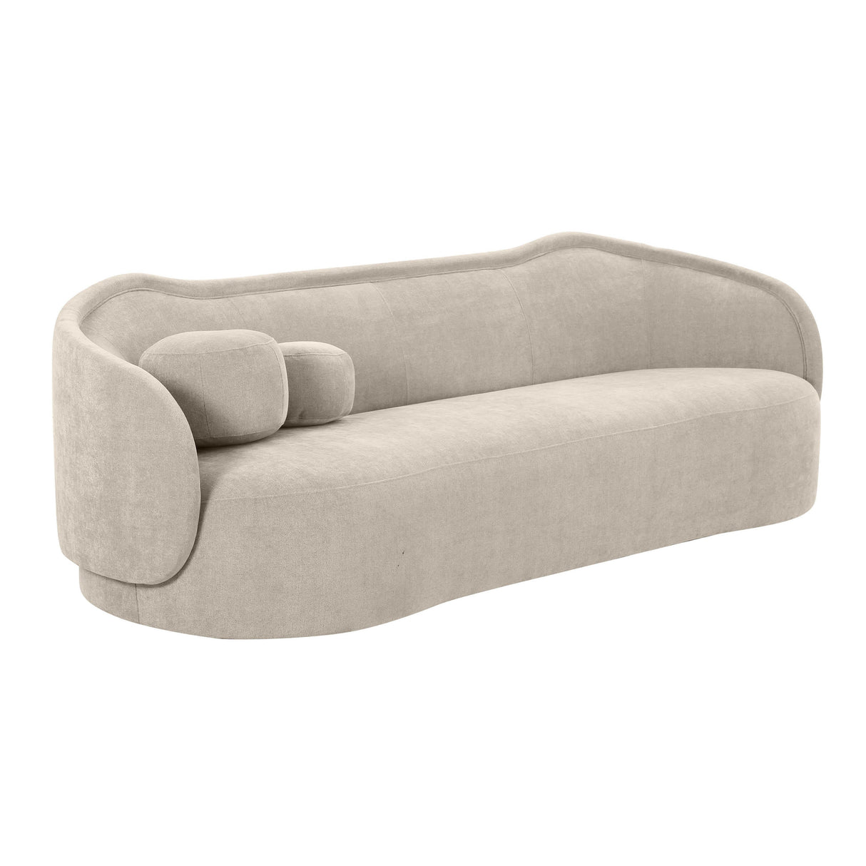 "Circe Taupe Textured Velvet Sofa "