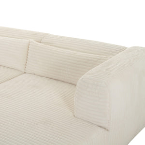 Tarra Fluffy Oversized Cream Corduroy Modular RAF Sectional